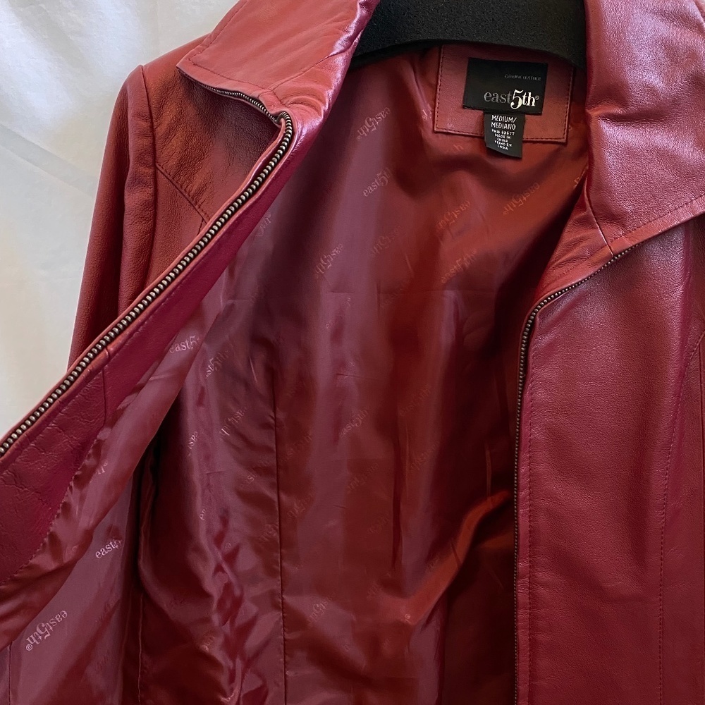 East 5th | Genuine Leather Jacket | Red | Women's | Size: Medium | NWOT - Picture 3 of 11